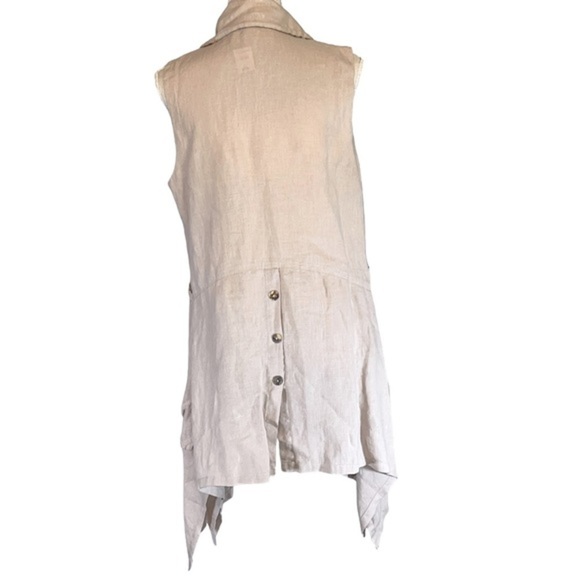 I.C. Collection by Connie K Lagenlook Asymmetrical Hem Tie Pocket Linen Dress - Picture 7 of 10